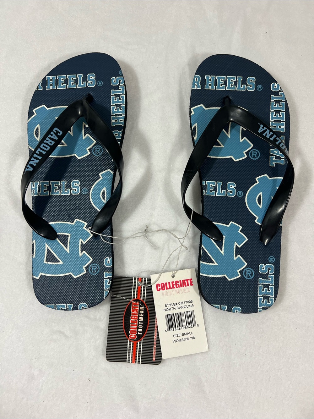 North Carolina Tar Heels Navy Flip Flops